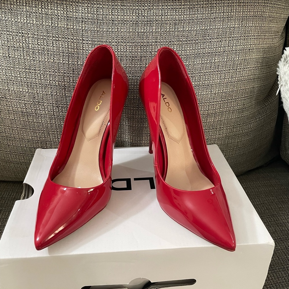 Red Aldo Stessy Pump Pointed Toe Brand New with Box